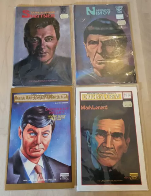 4 Star Trek Celebrity Personality Comics Nimoy Shatner Deforest Lenard Sci Fi