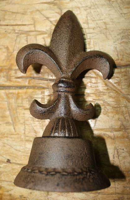 Large Cast Iron FLEUR DE LIS Finial Garden Statue Home Decor Rustic Ranch SAINTS
