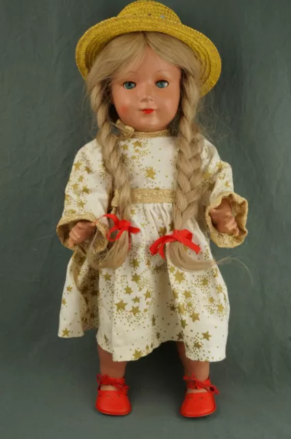 SCHILDKROET 46 schöne alte Puppe Mädchen