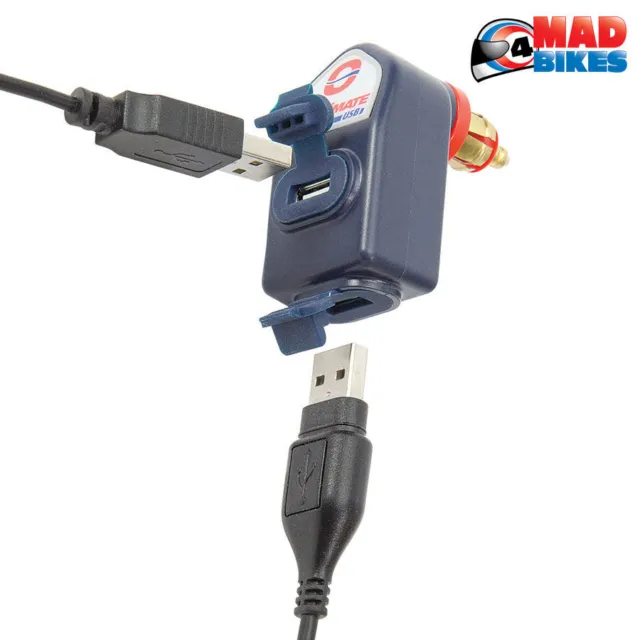 Optimate Twin outlet DIN to USB Charger for Triumph & BMW Motorcycles 12V
