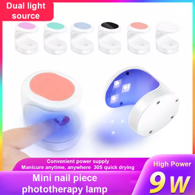 Mini UV & LED Gel Curing Nail Art Lamp Salon UV Light Dryer Manicure Portable 9W