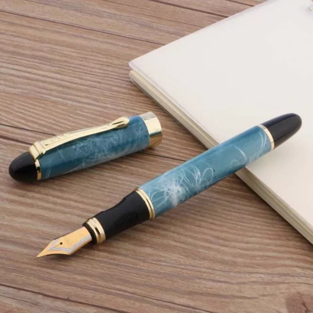 jinhao x450 class officer STUDENT blue marble gift Iridium Fountain Pen