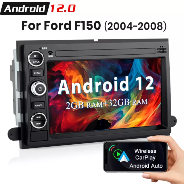 For 2004-2014 Ford F150 F250 CarPlay Android 12 Car Stereo Radio Player GPS Navi