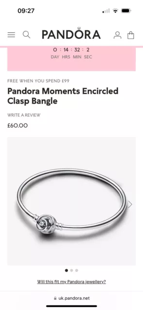 Pandora Encircled Clasp Bangle Genuine New Medium S925 ALE Brand New In Box