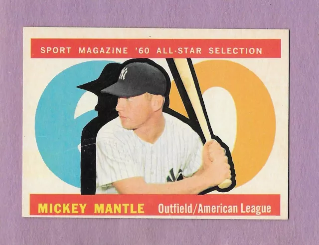 1960 Topps #563 Mickey Mantle All Star Yankees HOF sharp colorful EX+ $600 1960 Topps #563 Mickey Mantle All Star Yankees HOF sharp colorful EX+ $600