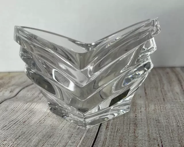 Mikasa Art Deco Heavy Crystal Glass Votive Candle Holder Candy Dish Germany 