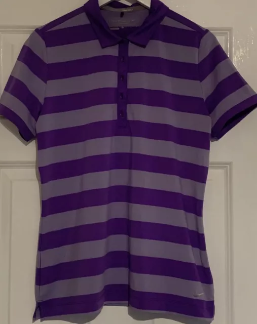 Ladies Golf Polo Shirt Size L Tour Performance Dri-Fit Purple Lilac Top NIKE