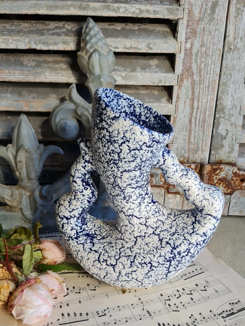 Vase Art Déco Rose - Style Jean Besnard émail Crispé | Déco Vintage - Occasion - Port Offert