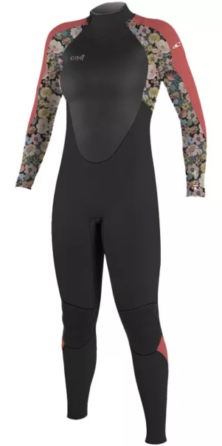 2024 O'Neill Girls Epic 4/3mm Back Zip GBS Wetsuit - Black / Twiggy / Tea Rose