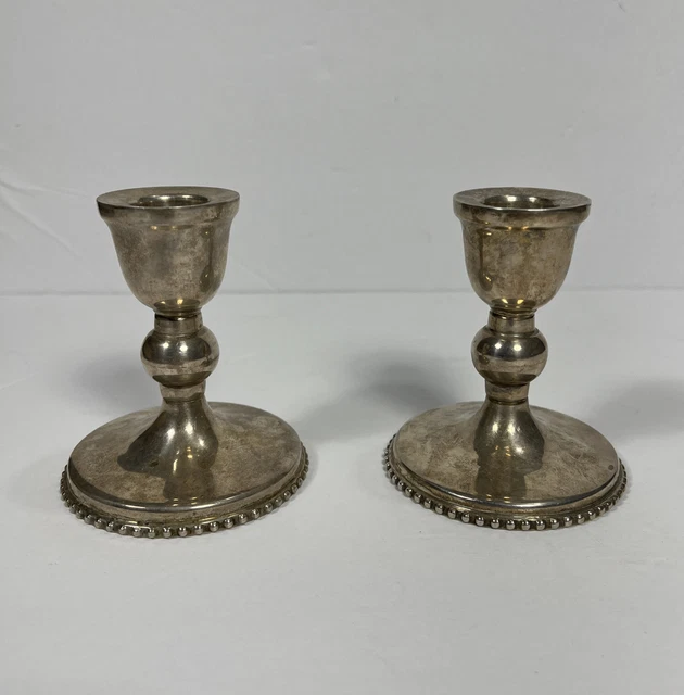 Set of 2 Vintage Sterling 925 Candlestick Holders 3.5” Tall