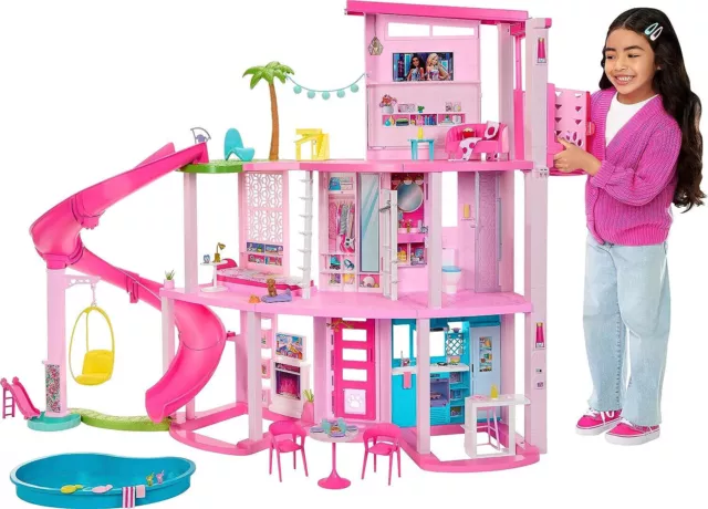 2023 Barbie Pool Party Dreamhouse Lights & Sounds 115cm 75Pc Playset Doll House 2