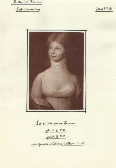 Luise Königin von Preussen - Alter Druck um 1900 Porträt Persönlichkeit