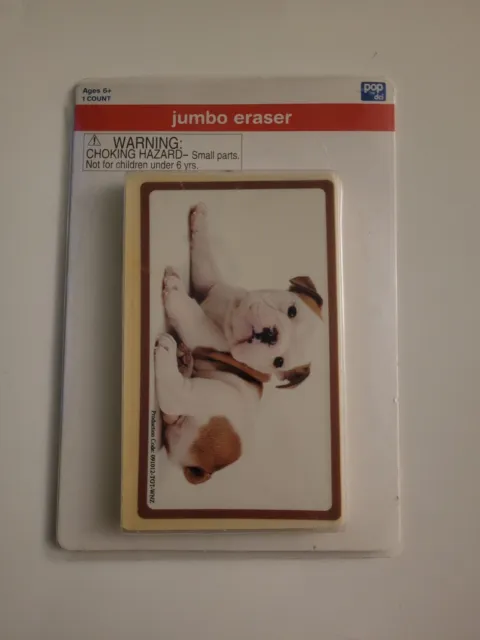 NEW Jumbo Large Baby Bulldog Dog Picture Eraser  - novelty - school
