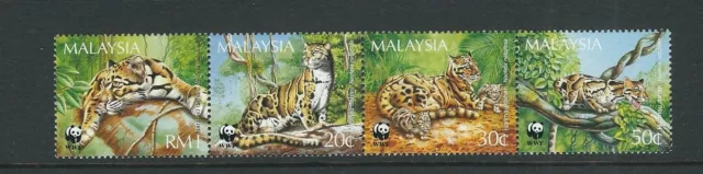 Malaisie 1995 Neofelis Nebulosa Wwf Ensemble Complet Bande MNH