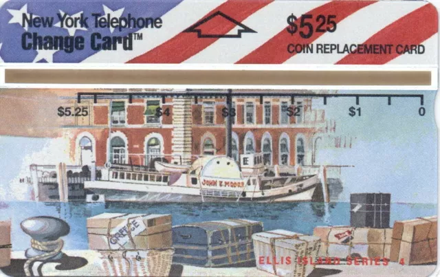 NYNEX New York Telephone Change Card, Ellis Island 4, $ 5,25, ungebraucht