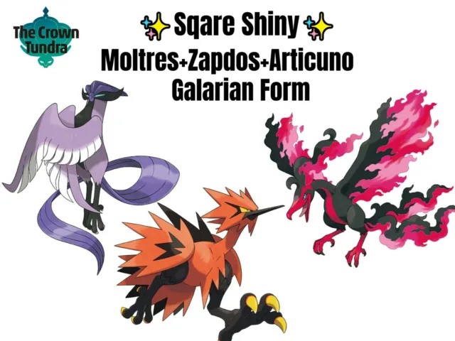 SHINY 6IV Articuno Zapdos Moltres Pokemon Sword and Shield 