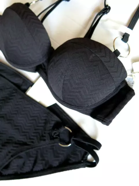 Set von Esprit Größe 38 / 75 Cup A Bandeau Bügel-BH wattiert mit Slip Bikini