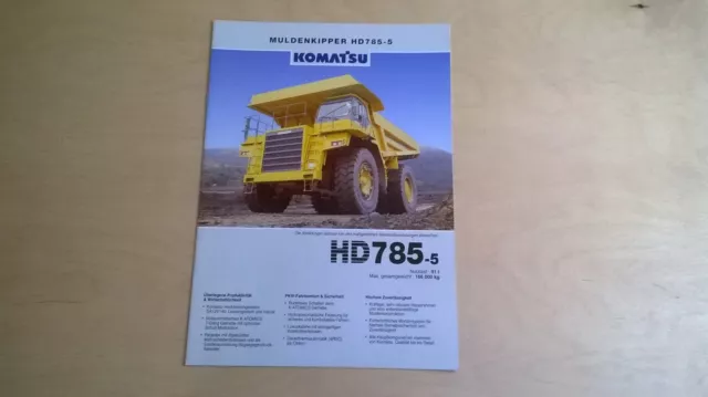 Baumaschinen-Prospekt " KOMATSU MULDENKIPPER HD785-5 " / aus Sammlung / TOP