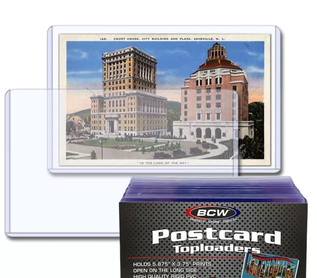 NEW (5 PK)  BCW Postcard / Photo Rigid Hard Plastic Topload Holders