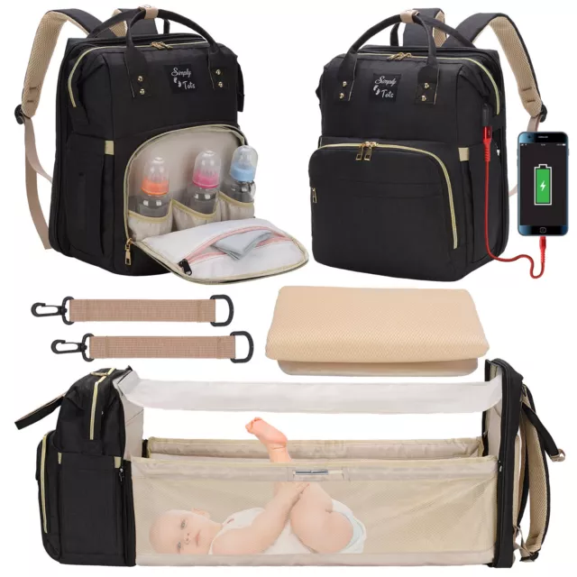 Baby Diaper Bag With Changing Station 3 in 1 diaper bag Backpack Large Capacity