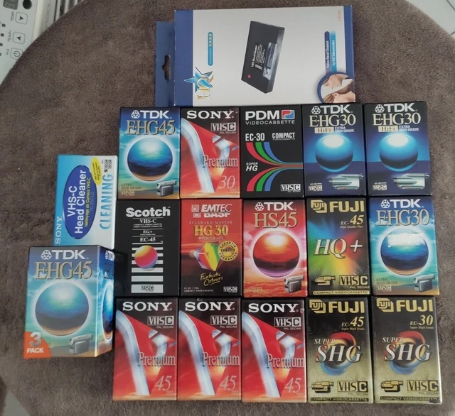Lot De Cassettes Vidéo Pour Caméscope + 1 Tête De Nettoyage – Neuf Sous Blister, Marques Multiples