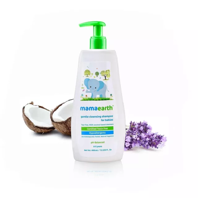 Champú para bebé natural de limpieza suave Mamaearth, 400 ml (blanco)