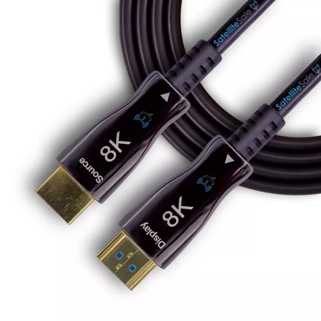 SatelliteSale Digital Fiber Optic (8K/60Hz) HDMI 2.1 Cable Black Cord