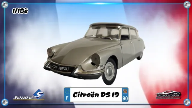 1/18 Solido  - Citroën DS 19 grise  (1963)  -  Accidentée   Épave pour pièces