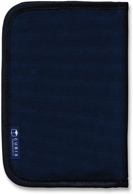 M-Plan Cubics Book Cover Round Zip (Bunko Size) Navy 114015-08 Bunko size