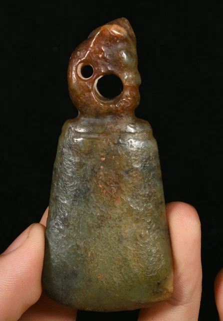 7.5CM China Hongshan Culture Old Jade Fengshui Yu Pig Dragon Hook Amulet Pendant