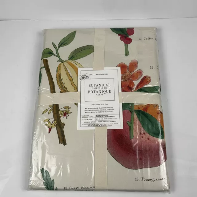 Williams Sonoma Tablecloth (70 in x 90 in) Botanical NWT