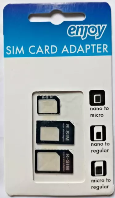 Enjoy/Xqisit SIM Card Adapter Black Nano to Micro or Regular - Micro to Regular