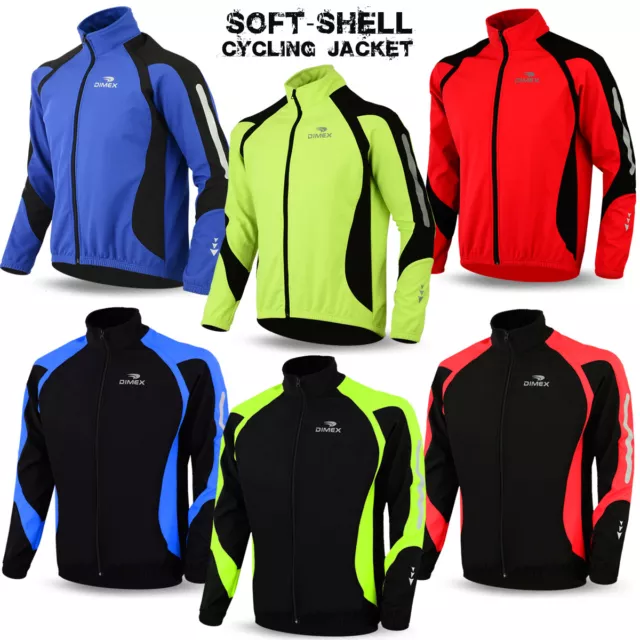 Cycling Jacket Soft Shell Winter Thermal Fleece Windproof Long Sleeve Bike Coat