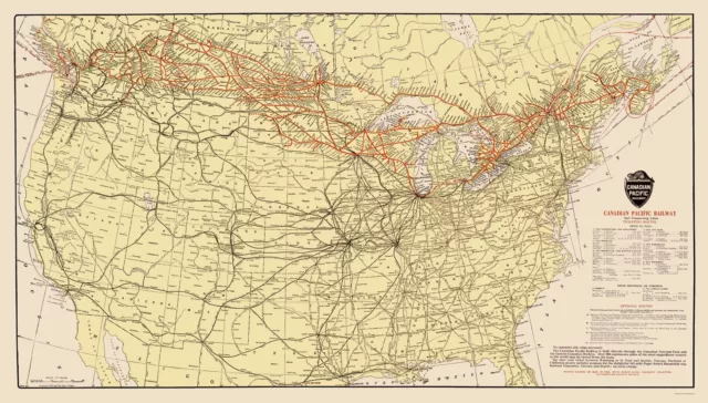 Canadian Pacific Railway Connections - Poole 1912 - 23.00 x 40.38