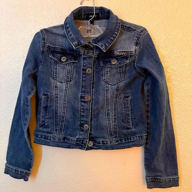 DKNY Girls Unisex Denim Jacket Sz M