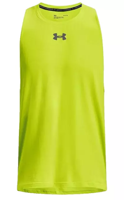 Under armour Tank Top Mens XL UA Baseline Zone Cotton Jersey Training Yellow