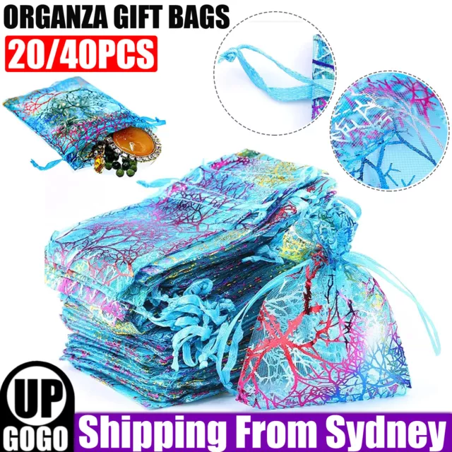 20/40X Organza Gift Bags Pouch Wedding Jewellery Party Ring Beads Candy Bracelet