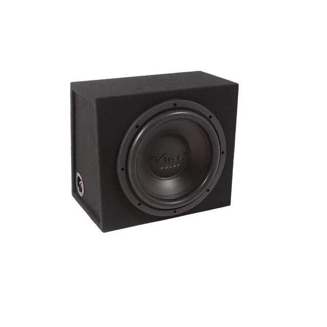 12in Vibe Pulse Car Audio Sub Subwoofer with MDF Black Enclosure 1050w MAX PEAK