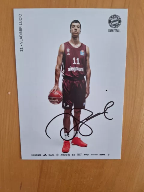  Autogrammkarte # Sport # Basketball # FC Bayern München # Vladimir Lucic