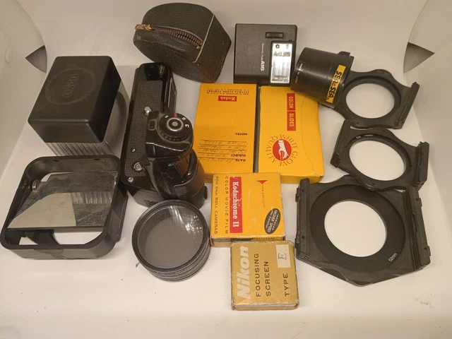 Lot of 35mm Camera Accessories, slides, filters (Untested)