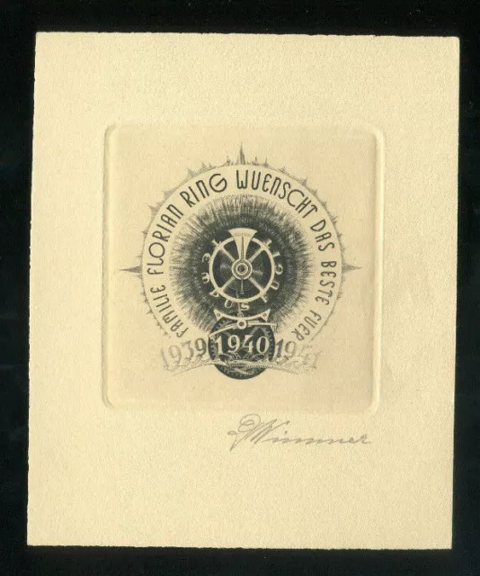 EXLIBRIS,371a, PF-Georg Wimmer, Beste Wünsche für 1940, C2- Kupferstich