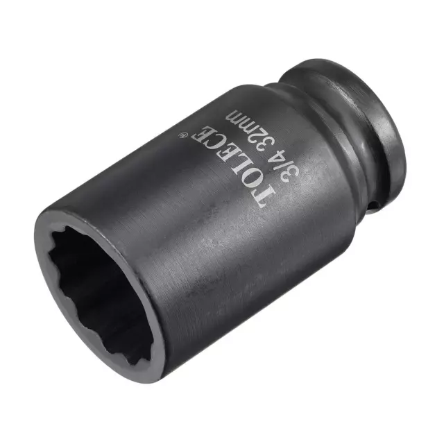 3/4-Inch Drive 32mm 12-Point Deep Impact Socket, CR-MO Steel 78mm Length, Metric