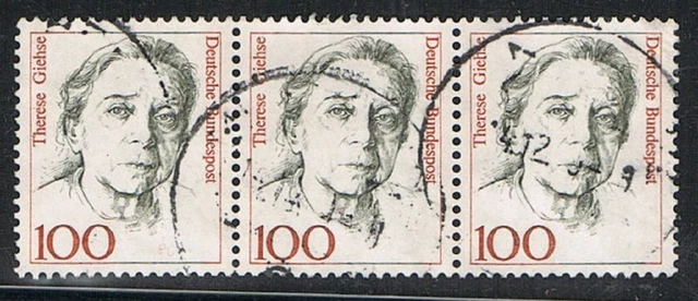 Frauen 1 DM Währung, waag 3er Streifen Mi.Nr. 1390 50Pf. gestempelt