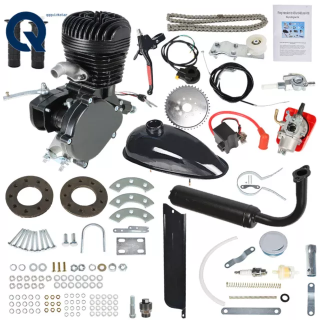 Bicycle Motor Kit Bike Motorized 2 Stroke 100cc  Petrol Gas Engine Set Black