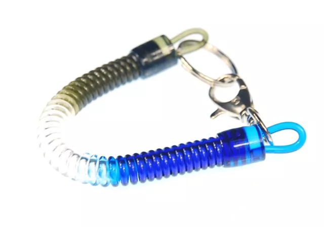 Spiral Schlüsselanhänger Spirale Gummi Schlüsselkette Geldbörse braun weiß blau