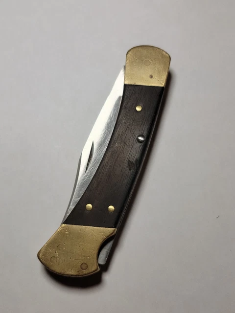 Vintage BUCK 110 Folding Hunting Knife (2-Dot) with 110 Sheath 1974 - 1980 USA