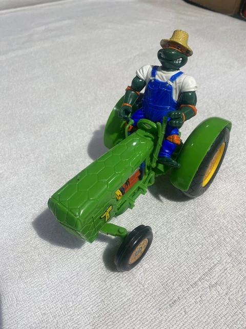 TMNT VINTAGE - Farmer Mike and his Turtle Tractor - Playmates 1993 Tortues Ninja EUR 249,90 - FR