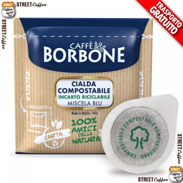 150 Cialde Filtro carta Caffè Borbone ESE 44mm Miscela Blu gratis