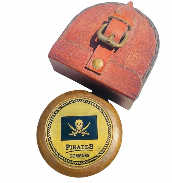 Compass  Antique Poem Pocket with Pirates Image Engraved LOTS OF 10 PCS