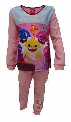 Baby Shark Girls Pyjamas Kids Character Nightwear PJs Pink Long Sleeves Doo Doo